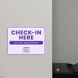 Classic Framed Plus Check-In Here for Your Appointment Door or Wall Sign | Medical Facility Greeting & Reception