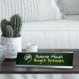 Diverse Minds, Bright Futures Silver Frame Desk Sign (2x8") | Classroom Special Needs Support