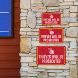 Classic Framed Plus Thieves Will Be Prosecuted Wall or Door Sign | Safety Warning Signage