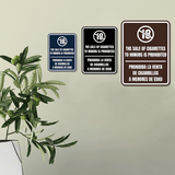 Signs ByLITA Portrait Round The Sale Of Cigarettes To Minors Is Prohibited Door or Wall Sign | Spanish Bilingual Warehouse and Factory Signs