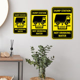 Portrait Round Plus Dump Station Not Drinking Water Wall or Door Sign | No Littering Sign