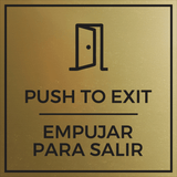 Signs ByLITA Square Push To Exit Wall or Door Sign | Spanish Bilingual Business And Office Signs