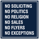 Signs ByLITA Square No Soliciting No Politics Sign - Easy Installation | Durable Material