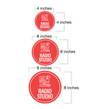 Circle Plus Radio studio Wall or Door Sign | Easy Installation | Business & Studio Signage