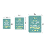 Portrait Round Plus Keep Food In the Designated Storage Area Wall or Door Sign | General Kitchen and Food-related