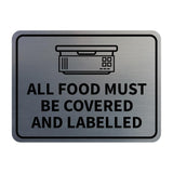Signs ByLITA Classic Framed All Food Must Be Covered and Labelled Wall or Door Sign