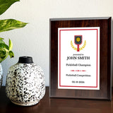 Pickleball Competition Custom Award Plaque |Easel Mount Option | Achievement and Recognition Personalizable Plaques