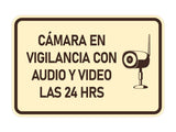 Signs ByLITA Classic Framed Cámara en Vigilancia con Audio y Video las 24 HRS Security Wall or Door Sign