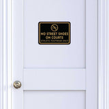 Classic Framed No Street Shoes on Courts — Wall or Door Sign | Sport Court & Field - Sign