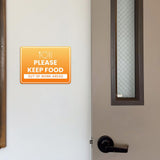 Classic Framed Plus Please Keep Food Out of Work Areas Door or Wall Sign | General Security Notice