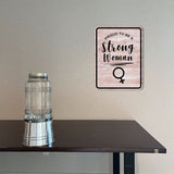 Portrait Round Plus Proud To Be A Strong Woman Wall or Door Sign | Motivational Home Decor