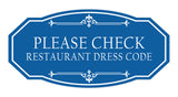 Signs ByLITA Victorian Please Check Restaurant Dress Code Wall or Door Sign
