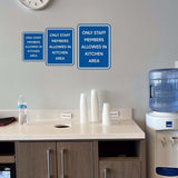 Portrait Round Plus Only Staff Members Allowed In Kitchen Area Wall or Door Sign | Office Kitchen Appliances