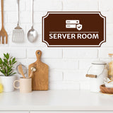 Notched Standard SERVER ROOM Wall or Door Sign | Commercial Safety & Facility Signs