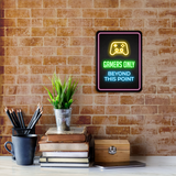 Portrait Round Plus Gamers Only Beyond This Point Wall or Door Sign | Easy Installation | Gaming | Home Decor