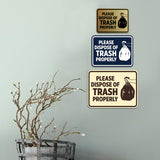 Signs ByLITA Classic Framed Please Dispose Of Trash Properly Wall or Door Sign