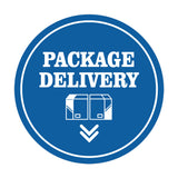 Signs ByLITA Circle Package Delivery (Package Arrow Down) Wall or Door Sign