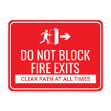 Classic Framed Plus Do Not Block Fire Exits – Clear Path at All Times Door or Wall Sign | Workplace Safety & First Aid