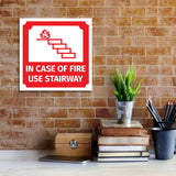 Square Plus In Case of Fire Use Stairway Door or Wall Sign | Workplace Cleaning Signage