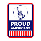 Portrait Round Plus Proud Americans Door or Wall Sign | Easy Installation | Patriotic Stars and Stripes USA Pride Sign