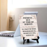 Front Desk Bilingua English and Spanishl Table Signs with Acrylic Stands (6x8“)