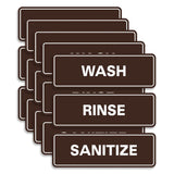 All Quality Standard WASH RINSE SANITIZE Set of 3 Bay Sink Signs - Restaurant & Commercial Kitchen Sink Signs - Easy to Install