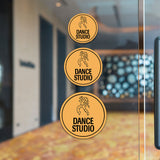 Circle Plus Dance studio Wall or Door Sign | Easy Installation | Business & Studio Signage
