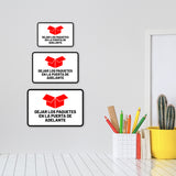 Classic Framed Plus Dejar los Paquetes en la puerta de adelante Door or Wall Sign | Spanish | Home Office Business Front Door
