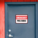 Classic Framed Plus Emergency Pull Cable Door or Wall Sign | Business Protection Construction Site Warehouse & Shop Area