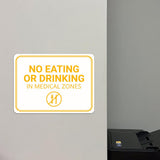 Classic Framed Plus No Eating or Drinking in Medical Zones Door or Wall Sign | Hygiene and Safety Signage