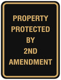 Signs ByLITA Portrait Round Property Protected By 2nd Amendment Sign - Laser-Engraved Lettering | Durable ABS Plastic | Vibrant Colors | Powerful Foam Tape
