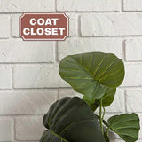 Notched Standard Coat Closet Wall or Door Sign | Facilities and Rooms Sign