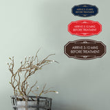Signs ByLITA Victorian Arrive 5-10 Mins Before Treatment Wall or Door Sign