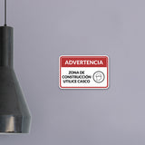Classic Framed Plus Advertencia Zona de construcción Utilice casco Door or Wall Sign | Business Warning Signage