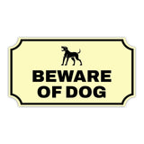 Notched Standard Beware of Dog Wall or Door Sign | Warning/Safety/Precaution