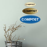 Signs ByLITA Oval Compost Sign - Laser-Engraved Lettering | Durable ABS Plastic | Vibrant Colors | Powerful Foam Tape