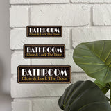 Standard Plus Bathroom Close & Lock The Door Wall or Door Sign | Health And Safety Office Signage