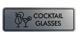 Signs ByLITA Standard Cocktail Glasses Door or Wall Sign Easy Installation | Durable Construction | Kitchen Essentials | Hygiene | AirBnB Signs