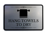 Signs ByLITA Classic Framed Hang Towels To Dry Vintage Bathroom Wall or Door Sign