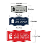 Signs ByLITA Fancy If The Bin Is Full Please Take Your Trash With You Wall or Door Sign