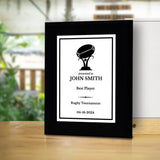 Rugby Customizable Black Frame Wooden Award Plaque | Easel Mount Option | Achievement and Recognition Personalizable Plaques