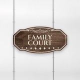 Victorian Plus Family Court Wall or Door Sign | Legal and Courtroom Decoration