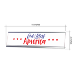 God Bless America 2 x 10" Desk Sign | Patriotic Office Decor