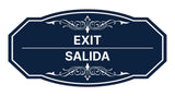 Signs ByLITA Victorian Exit/Salida Bilingual Wall or Door Sign