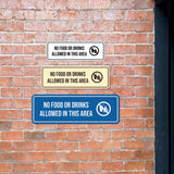 Signs ByLITA Standard No Food or Drinks Allowed in This Area Door or Wall Sign Durable ABS Plastic | Laser Engraved | Easy Installation | Elegant Design