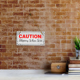 Caution: Slippery When Wet 5x10 Hanging Plus Wall or Door Sign | Home & Office Decor
