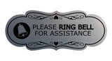 Designer Please Ring Bell for Assistance (Classic Bell) Wall or Door Sign