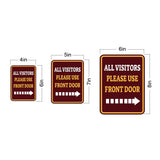 Portrait Round Plus All Visitors Please Use Front Door Wall or Door Sign | Health And Safety Office Signage