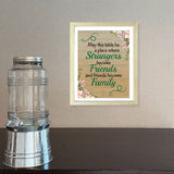 Designs ByLITA May This Table Be A Place Where Strangers Become Friends And Friends Become Family, Framed Wall Art Print | Religious Church & Home Decor