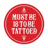 Signs ByLITA Circle Must Be 18 To Be Tattoed Wall or Door Sign